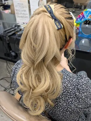 ロング ヘアアレンジ レンタルサロンcode天神南所属・ヘアセット❤️着付け Akaneのヘアスタイル