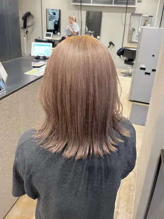 ミディアム カラー ヘアアレンジ みわ/博多 ブリーチ/メンズヘアのヘアスタイル