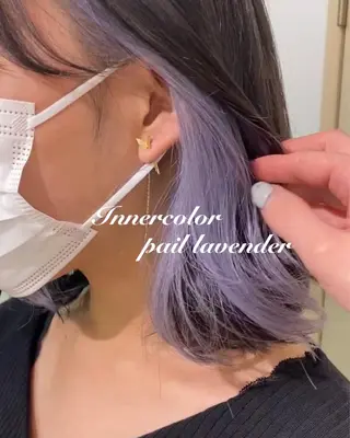 セミロング カラー ヘアアレンジ 透明感カラー 古山 結季🌙🖤のヘアスタイル