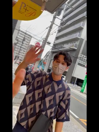 ミディアム パーマ メンズ メンズパーマ 赤司 泰樹のヘアスタイル