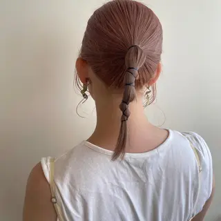 ミディアム カラー ヘアアレンジ MIOベージュカラー 柔らかいカラーのヘアスタイル