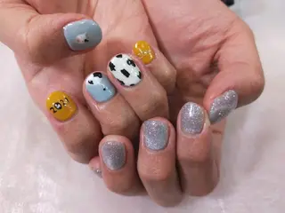 ネイル はばすみれ🎀ﾈｲﾙ 光ﾌｪｲｼｬﾙ ﾍｱのネイルデザイン