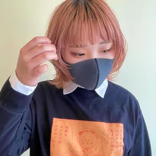 ミディアム 梅田/赤み消しカラー /顔まわりcut🤍のヘアスタイル
