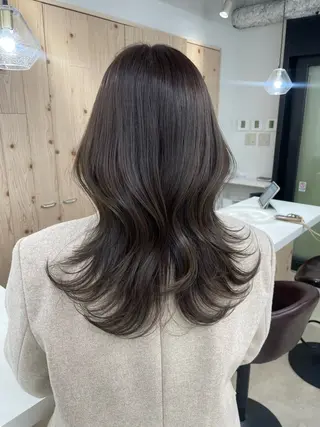 ロング カラー 新宿/韓国ヘア/ 髪質改善ストレートのヘアスタイル