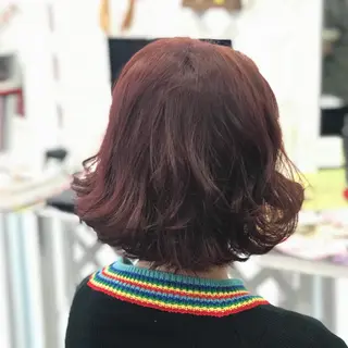ミディアム カラー 岩谷/ブリーチ 🪽透明感カラーのヘアスタイル