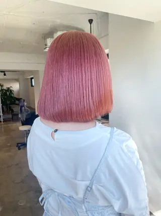 ミディアム カラー 暖色カラー🍒 ケアブリーチ/akiのヘアスタイル