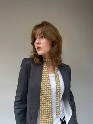 ミディアム カラー ナガミネアリサ/ 学芸大学/海外ヘアのヘアスタイル