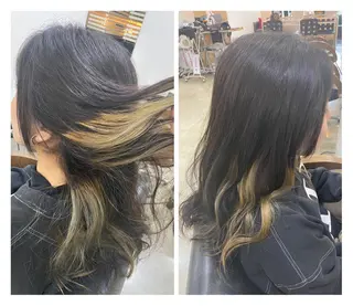 セミロング カラー ヘアアレンジ 烏山 達也のヘアスタイル