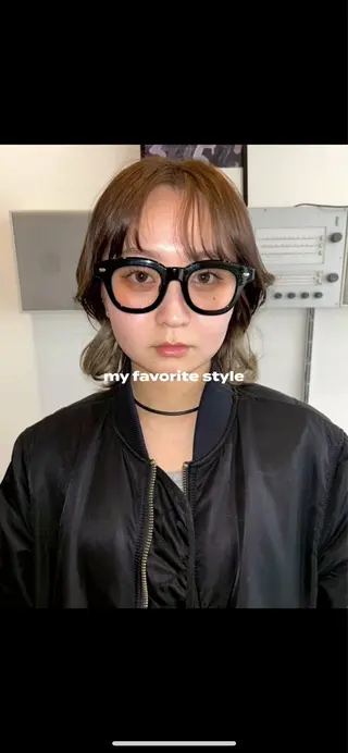 ミディアム カラー kosoraレイヤー ハイトーン/デザインのヘアスタイル