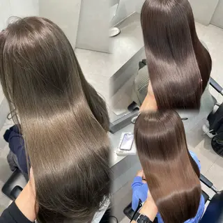 ロング カラー 表参道/透明感 グレージュ/ブラウンのヘアスタイル