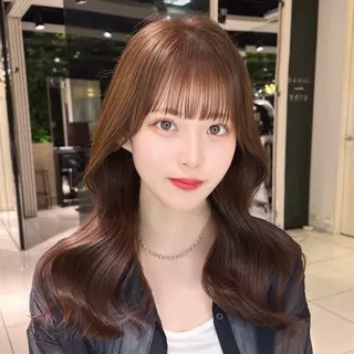 セミロング ヘアアレンジ ⟡.·Fuka/ ヘアメ🎀暖色カラーのヘアスタイル