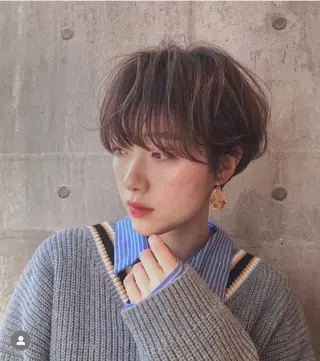 ショート カラー パーマ 🍃服部 雅哉🍃銀座◎のヘアスタイル