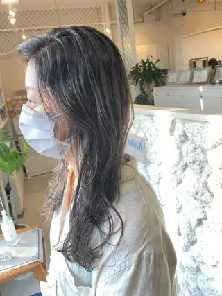 ロング カラー 饒平名 知也のヘアスタイル
