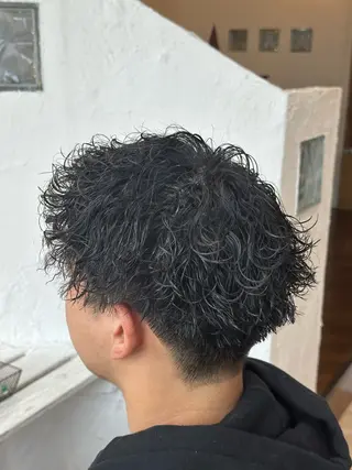 ショート パーマ メンズ スパイキー/ ピンパーマ/緑川雄也のヘアスタイル