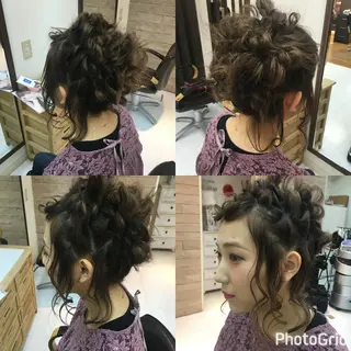 ミディアム ヘアアレンジ SHIORI💜口コ ミNo.1艶カラーのヘアスタイル