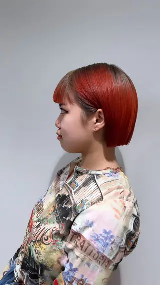 ショート カラー スキバサミを使わない カット🌼唯🌼のヘアスタイル