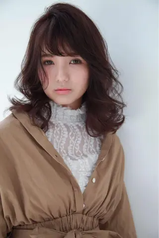 ミディアム カラー パーマ ヘアアレンジ メンズ キッズ ネイル マツエク・マツパ EnBlesS西宮 マンツーマン神道有基のヘアスタイル