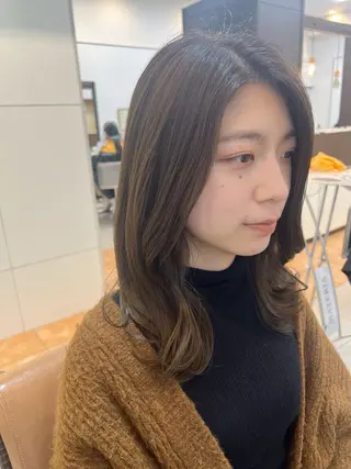ミディアム カラー 頭皮×髪質改善 透明感カラー💎中村のヘアスタイル