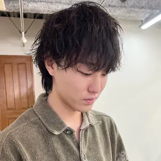 ミディアム 大人メンズヘア メンズパーマSHUNのヘアスタイル