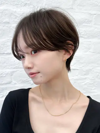 ショート ショートヘア くすみカラー、大場猛のヘアスタイル