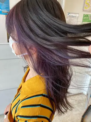 セミロング カラー 岩崎 裕司のヘアスタイル