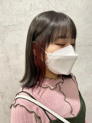 ミディアム カラー 🍮中山詩乃🍮顔 まわりデザイン◎のヘアスタイル