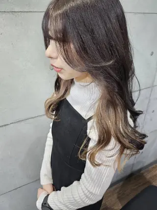 セミロング カラー 髪質改善ストレート髪 質改善カラー特化中崎のヘアスタイル