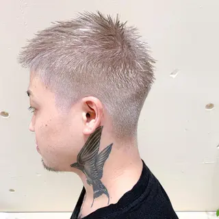 カラー パーマ ヘアアレンジ メンズ キッズ ブリーチカラー🔥 パーマ【佐々木凌平】のヘアスタイル