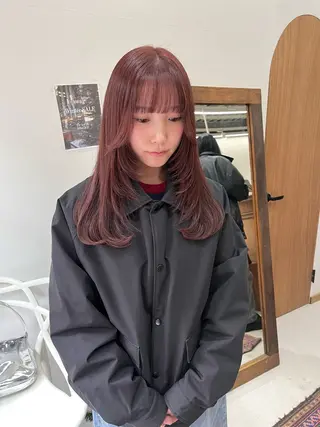 セミロング カラー ヘアアレンジ ena/ブリーチなし 透明感・レイヤー🎀のヘアスタイル