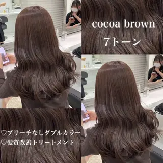 カラー 🤍ブリーチなし ブラウンhimi🤍のヘアスタイル