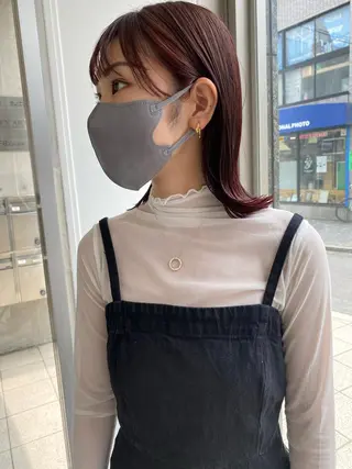 ショート カラー センターパート/ 暖色カラーayuのヘアスタイル