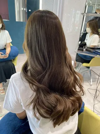 ロング ヘアアレンジ レイヤー/髪質改善 縮毛/ハッシュカットのヘアスタイル