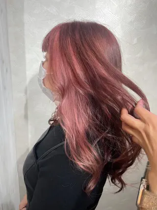 セミロング パーマ 岩谷/ブリーチ 🪽透明感カラーのヘアスタイル