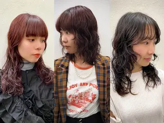 セミロング カラー パーマ 似合わせレイヤー/ パーマヘア/高倉のヘアスタイル