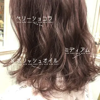 ミディアム カラー RUKA 美容院×ネイリストのヘアスタイル