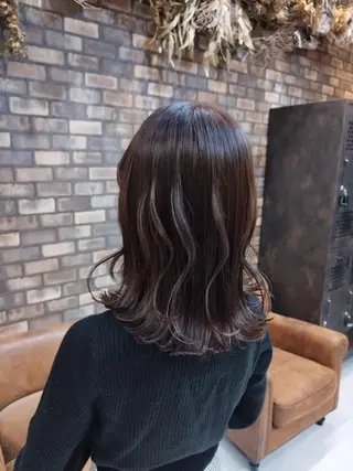 セミロング カラー パーマ 初めでも安心🌟 newi町田✂のヘアスタイル