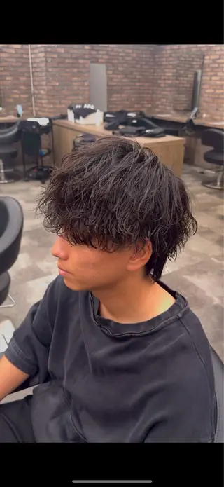 ショート カラー パーマ ヘアアレンジ メンズ キッズ 福田 朝輝のヘアスタイル