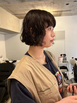 ショート パーマ 小野 明日香のヘアスタイル