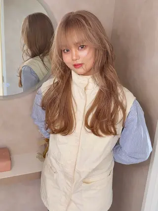 ロング カラー ダメージレスブリーチ HIROSHIのヘアスタイル