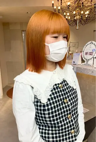 ミディアム カラー ヘアアレンジ も も えのヘアスタイル