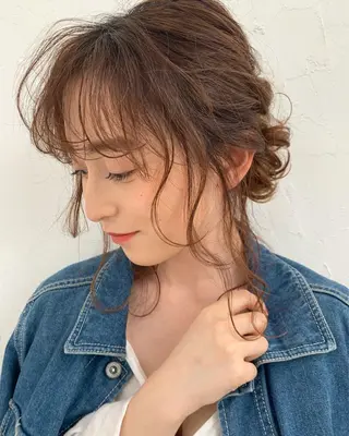 ミディアム 立川 奈那子のヘアスタイル
