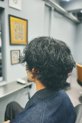 ミディアム パーマ メンズ 池袋メンズパーマ フェード純平のヘアスタイル