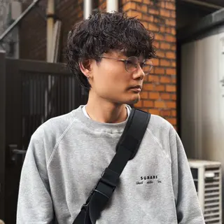 ショート パーマ メンズ 服に合うお洒落ヘア /GLOP リュートのヘアスタイル