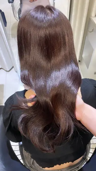 ロング 上品ハイトーン×艶 カラー🤍／ふうか༊のヘアスタイル