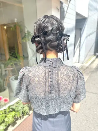 セミロング ヘアアレンジ 安永 涼のヘアスタイル