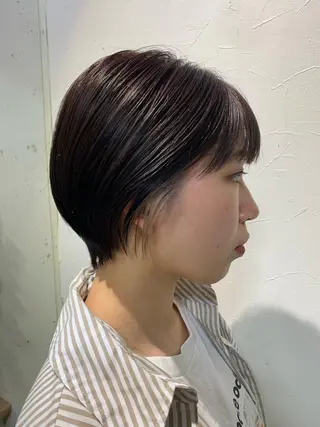 ショート カラー 髪質改善ストレート/ ブリーチ／渋谷　福田のヘアスタイル