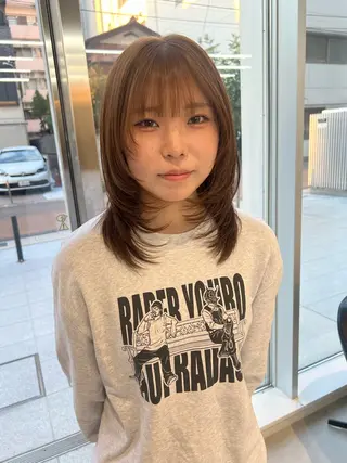 ミディアム カラー 吉沢遣人/レイヤー 艶カラー/抜け感のヘアスタイル