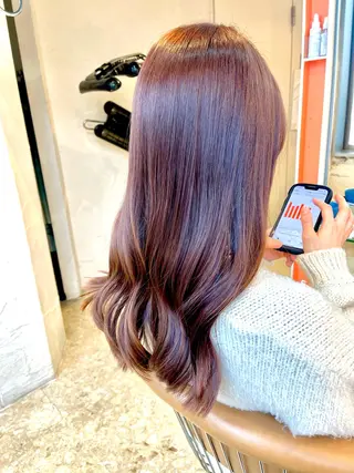 セミロング カラー うしだ かおるのヘアスタイル