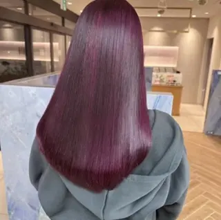 セミロング 葛西 縮毛矯正のプロ ブリーチ矯正 青木俊のヘアスタイル