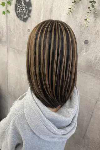 ミディアム カラー 田中 沙也香のヘアスタイル